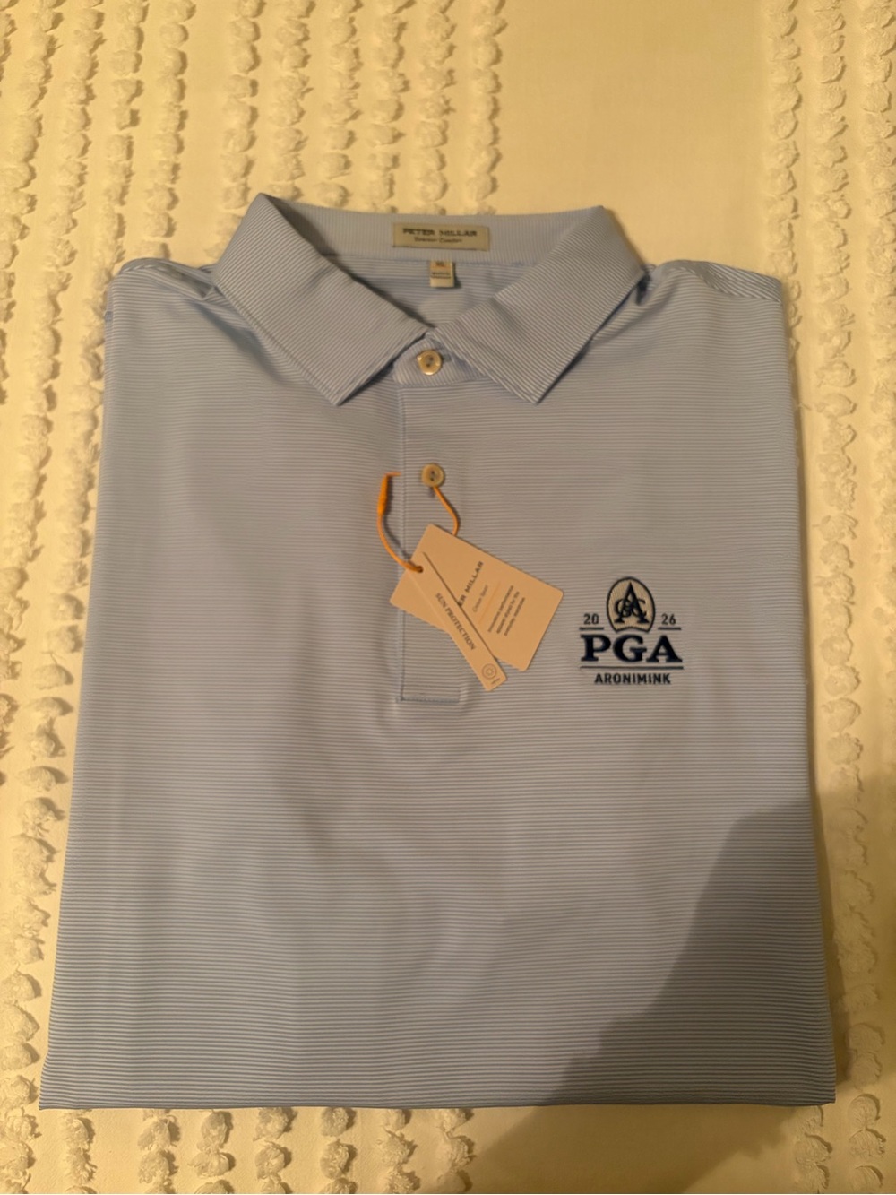 Peter Millar Light Blue PGA Aronimink 2026 Embroidered Golf Polo